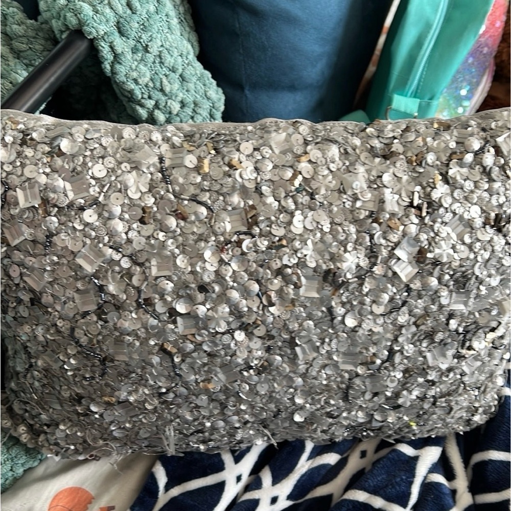 Silver Textured Accent Pillow
